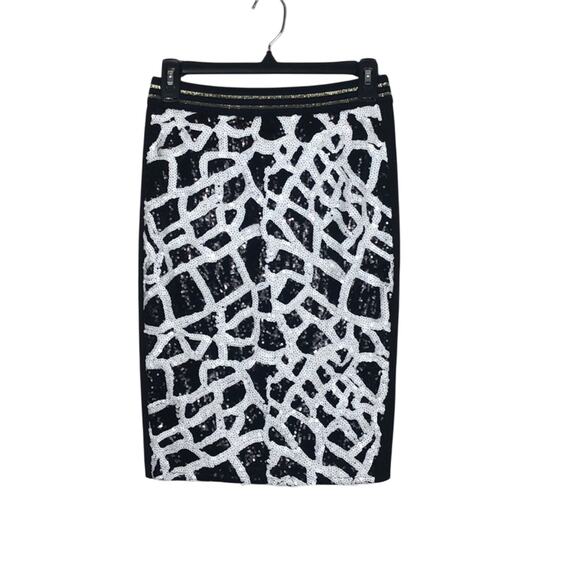 Endless Rose Skirt Black and White Sequin Pencil - Picture 1 of 3